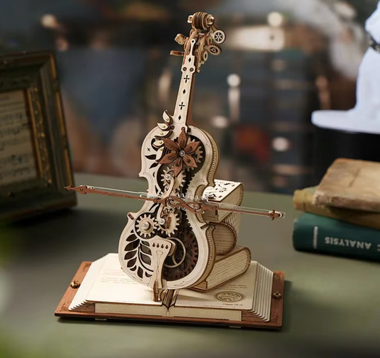 Puzzle 3D en bois – Violoncelle magique à musique