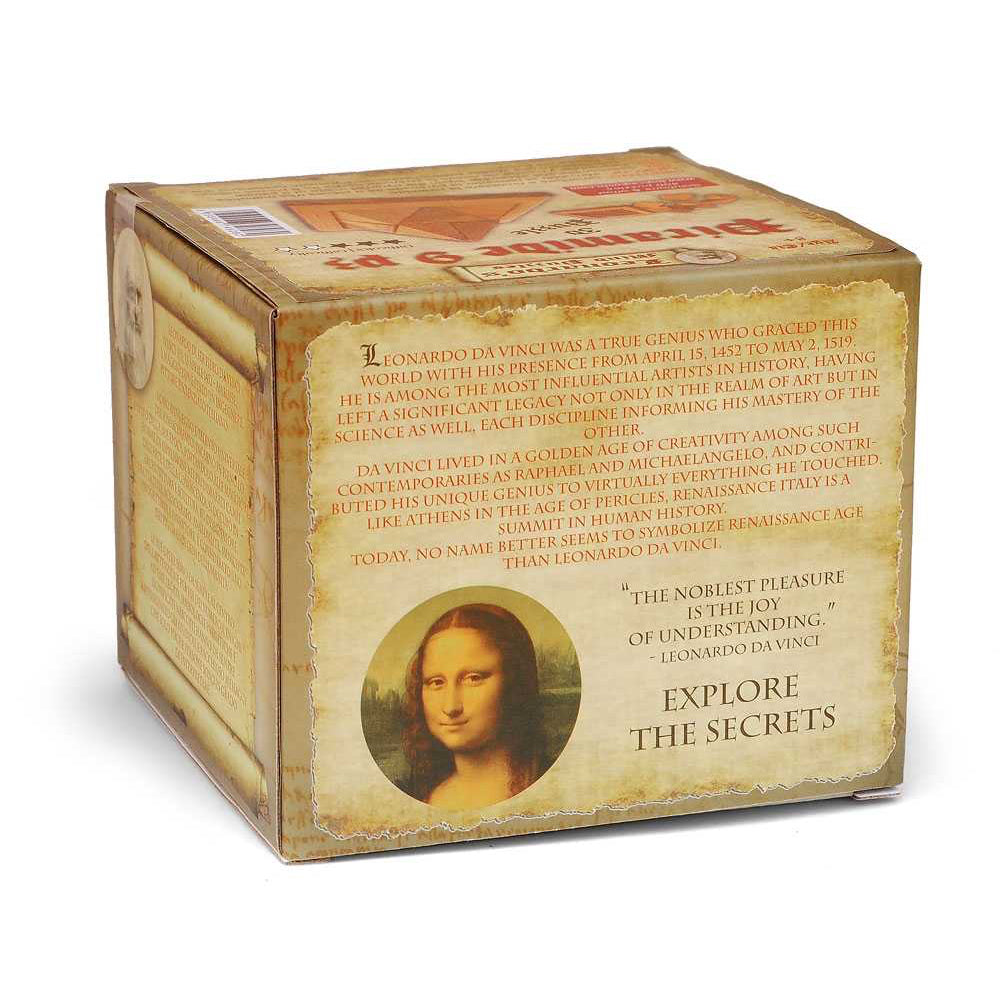 Boite du casse-tête en bois Pyramid 9 Pcs assemblé en forme de pyramide