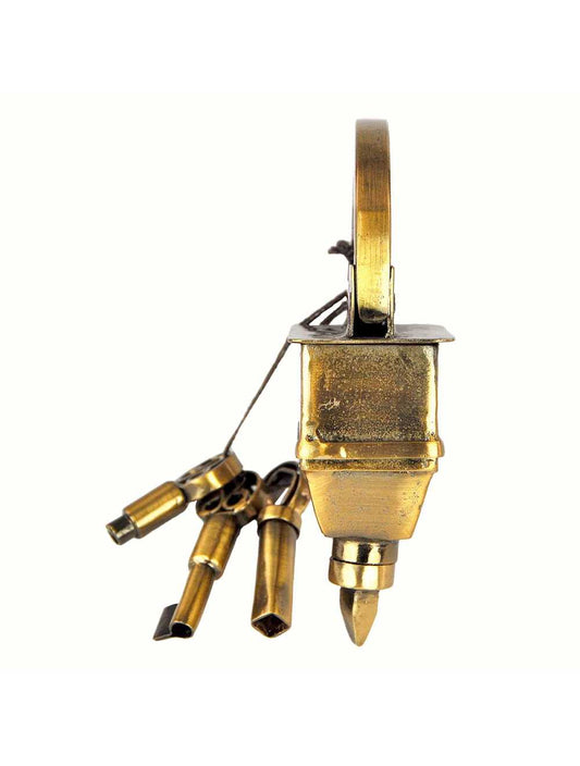 Panaji 3 Keys Puzzle Lock – Cadenas-Puzzle métal artisan | Serrure énigmatique 3 clés Logica