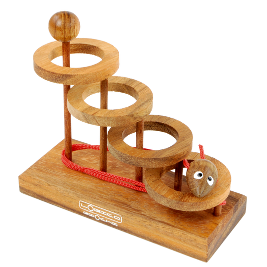 Puzzle Libère la souris en bois démonté montrant le mécanisme