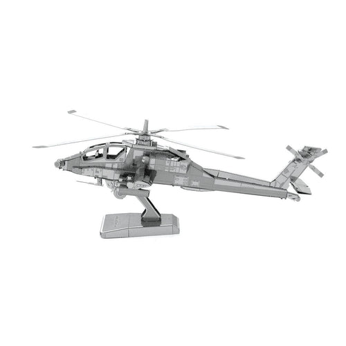 Maquette 3D Metal Earth AH-64 Apache en acier inoxydable
