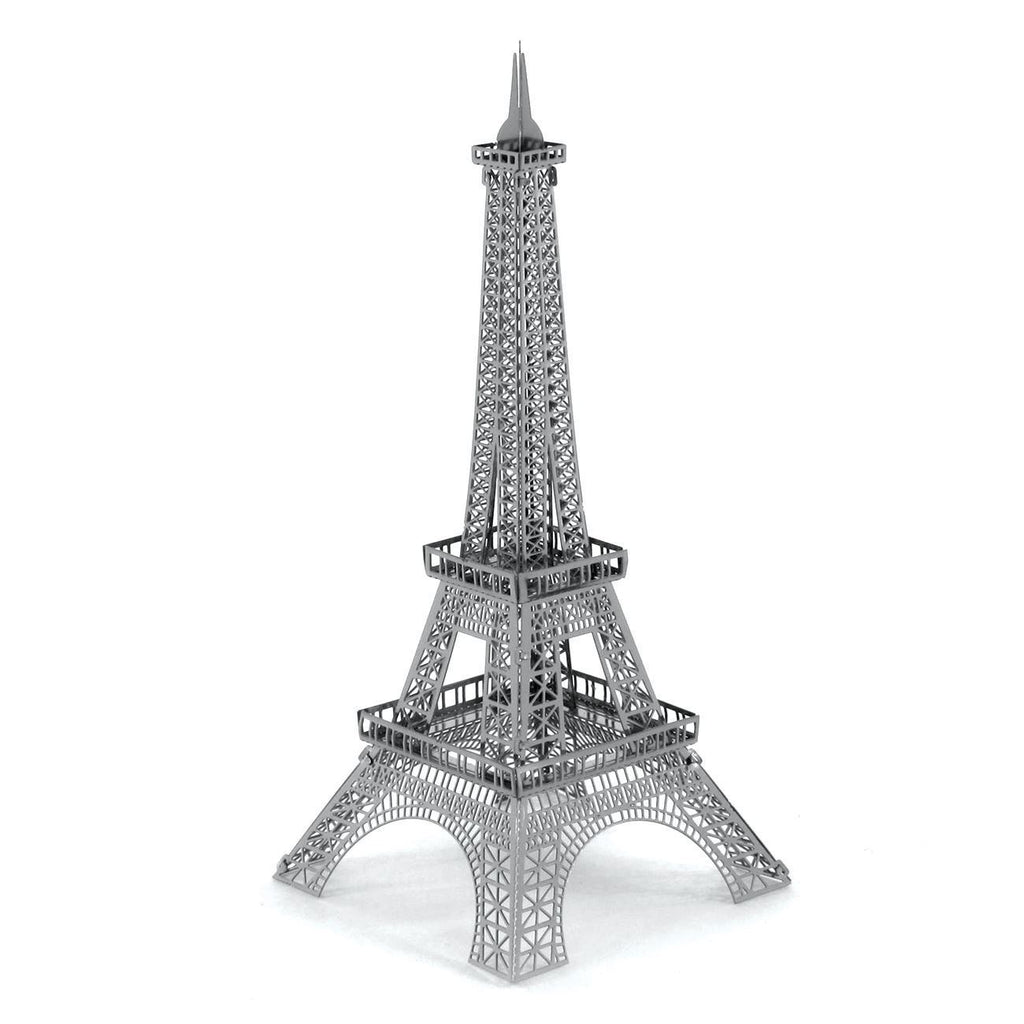 Maquette 3D métal Tour Eiffel Metal Earth vue diagonale, reproduction détaillée de la structure emblématique de Paris