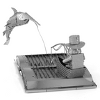 Maquette 3D Metal Earth The Old Man and the Sea book sculpture
