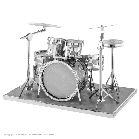Maquette Metal Earth Drum Set, modèle 3D en métal découpé au laser à assembler