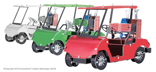 Set de 3 maquettes Metal Earth Golf Cart, modèles 3D en métal découpé au laser à assembler
