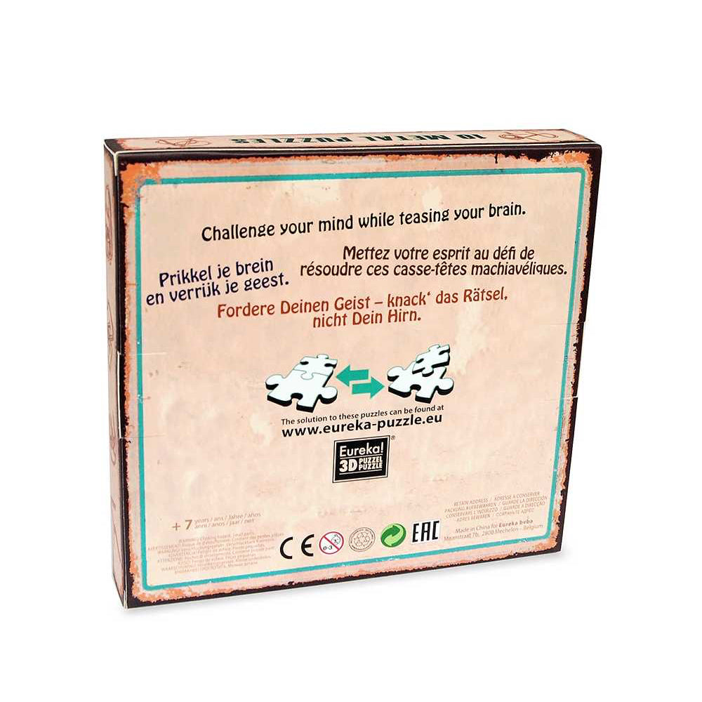 Idée cadeau puzzle Set 10 casse-têtes métalliques
