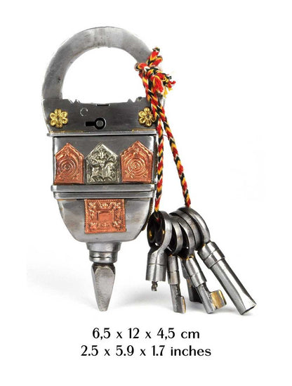 Serrure Puzzle 5 Clés – Cadenas-Puzzle métal artisanal | Déf i & coffre-énigme