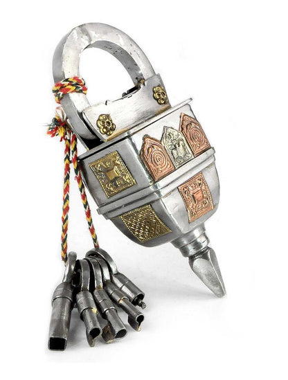 Serrure Puzzle 5 Clés – Cadenas-Puzzle métal artisanal | Déf i & coffre-énigme