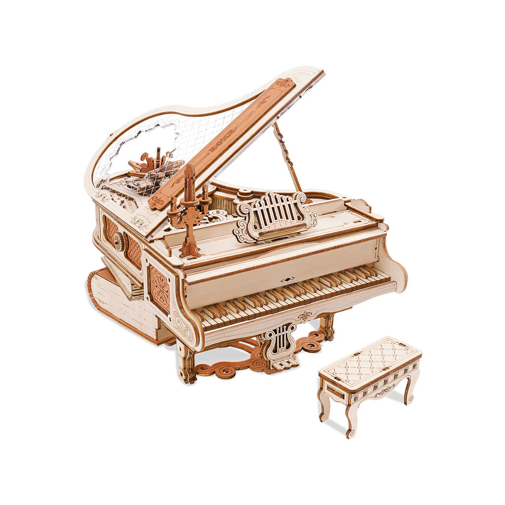 Piano magique en bois – puzzle 3D mécanique boîte à musique