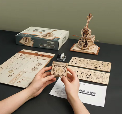 Puzzle 3D en bois – Violoncelle magique à musique