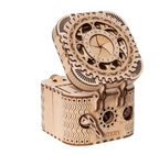 Boîte au trésor mécanique en bois – puzzle 3D coffre secret