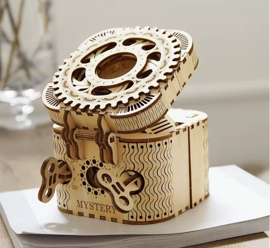 Coffre secret en bois – puzzle 3D DIY décoratif