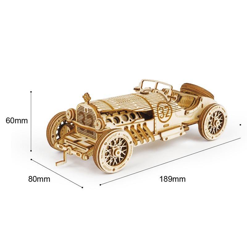 Maquette voiture Grand Prix en bois – puzzle 3D mécanique décoratif