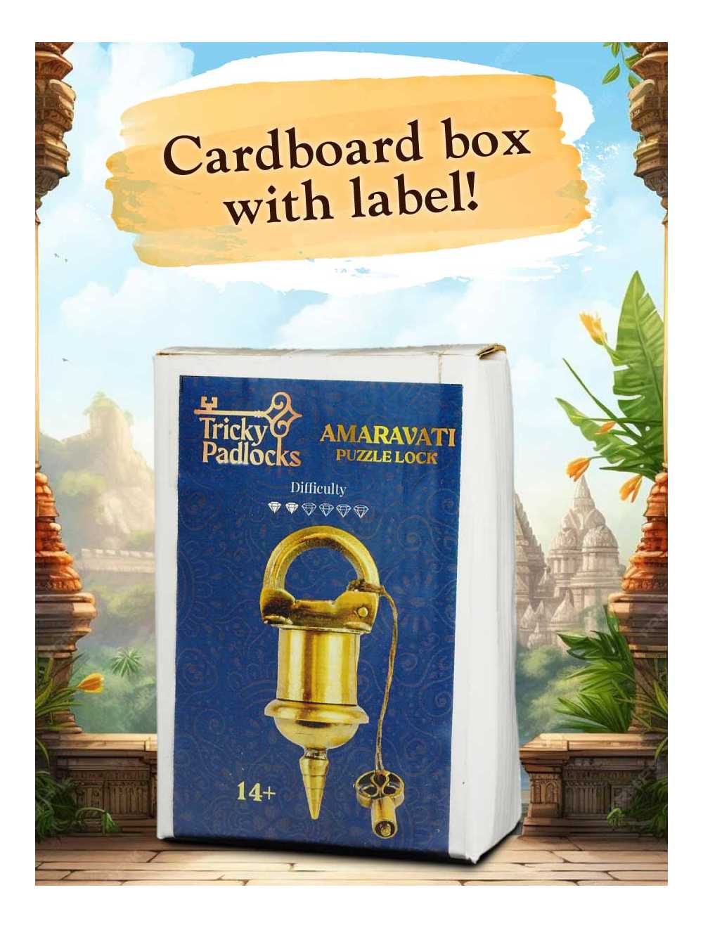 Amaravati Puzzle Lock – Cadenas-Puzzle métal artisanal | Serrure énigmatique & défi logique Logica