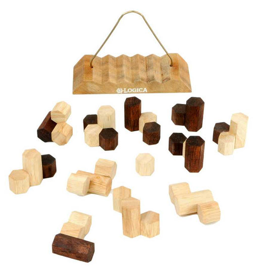 Casse-tête en bois Nid d’abeilles Bees Nest en cours de remontage
