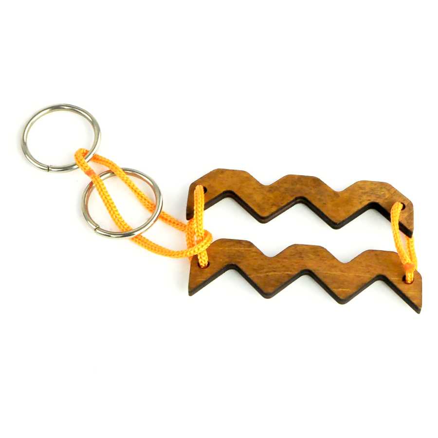 Casse-tête en bois Zodiaque Verseau avec cordes
