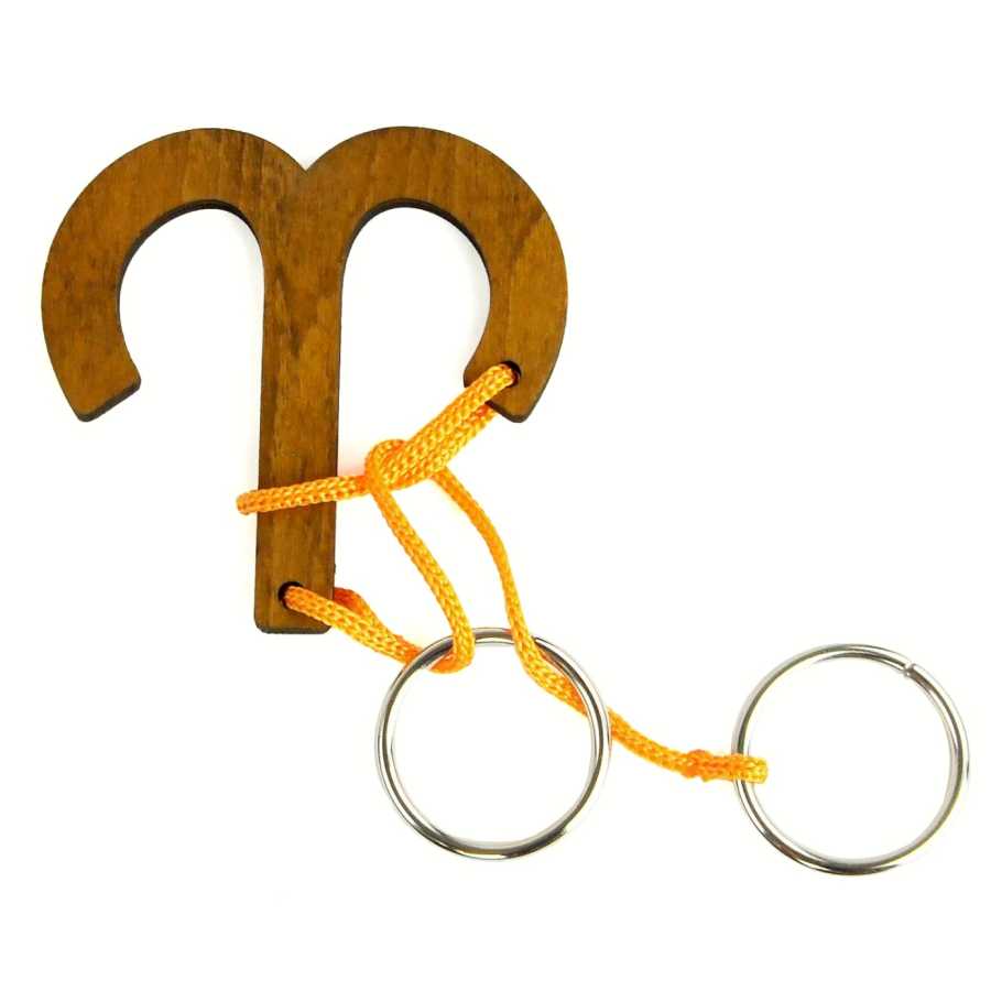 Casse-tête en bois Zodiaque Bélier avec cordes
