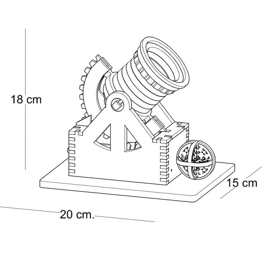 Puzzle Bombarde terminé – optimisation de la bombarde selon Léonard