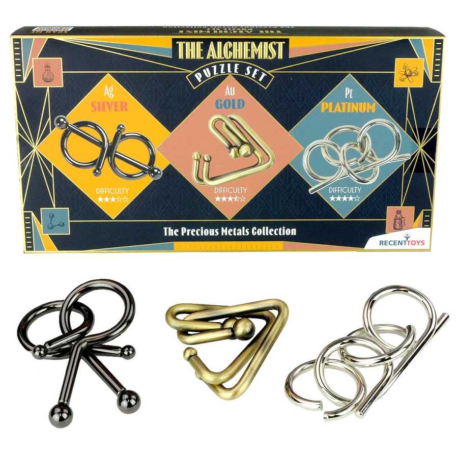 Set The Alchemist avec trois casse-têtes métalliques
