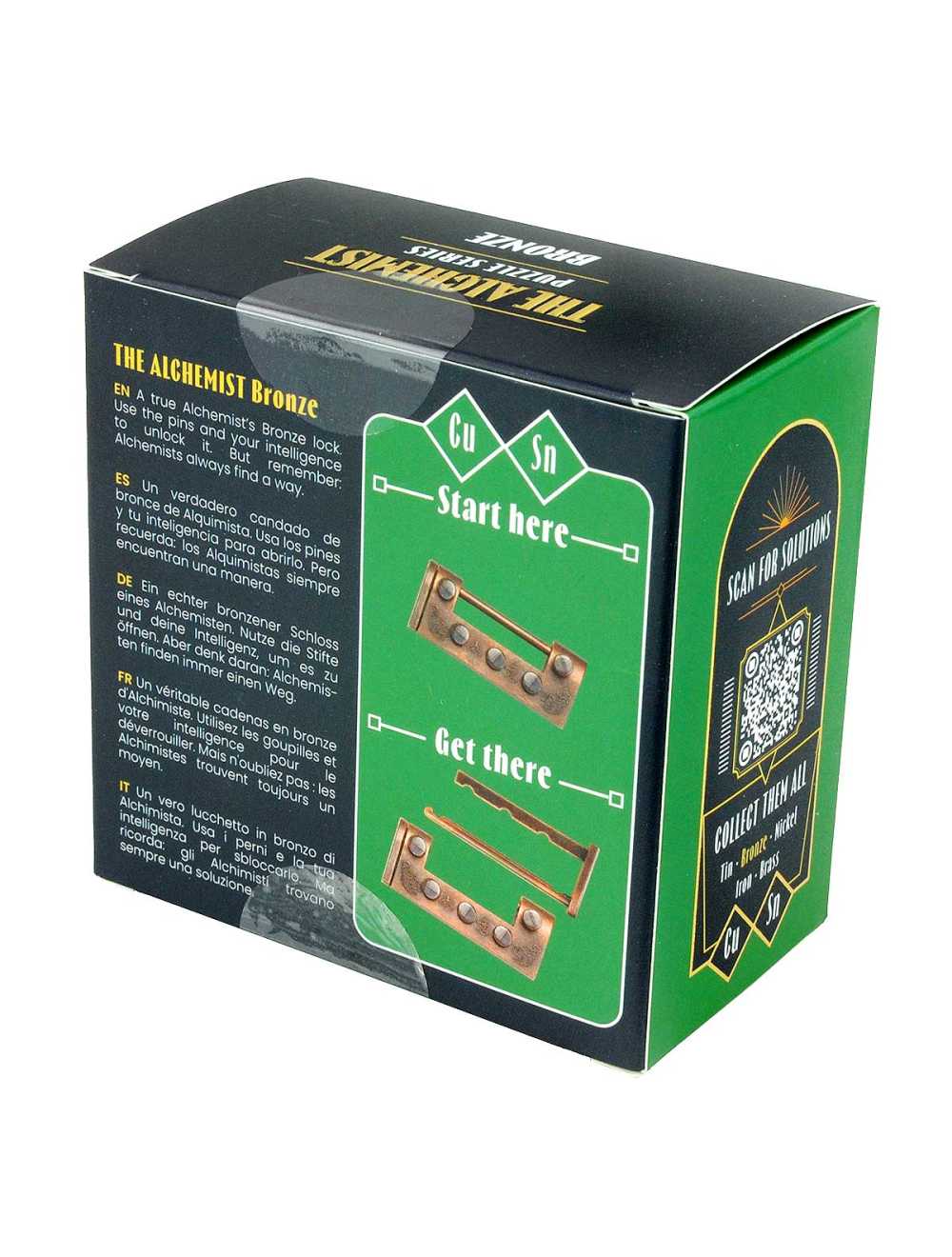 Cadenas-puzzle The Alchemist Bronze – idée cadeau originale et cérébrale