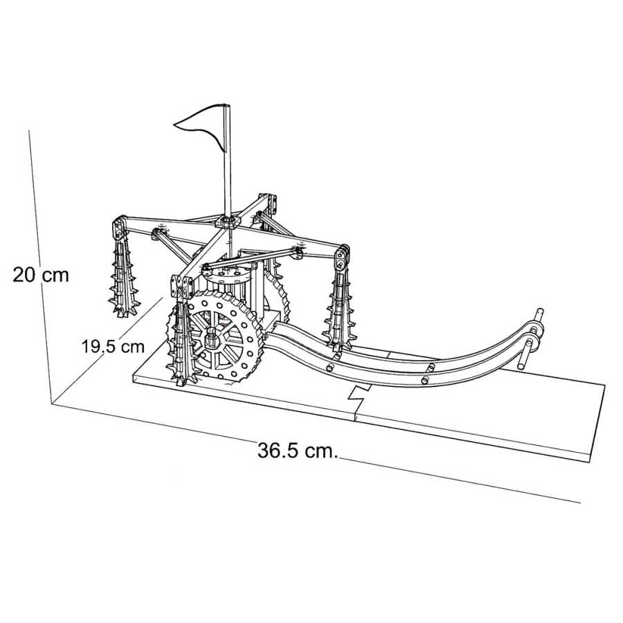 CHARIOT À MARTEAUX TOURNANTS puzzle mécanique en bois – char de guerre de Léonard de Vinci