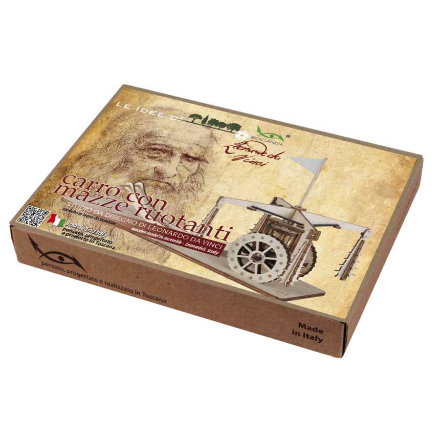 Boîte du puzzle CHARIOT À MARTEAUX TOURNANTS – maquette bois Les Idées de Léonard