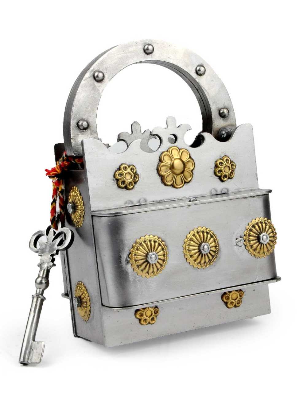 cadenas de la couronne en fer puzzle lock, casse-tête mécanique en métal massif
