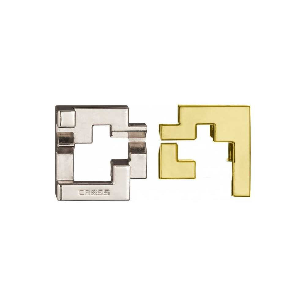 Détail des pièces métalliques du puzzle Huzzle Cast Cross
