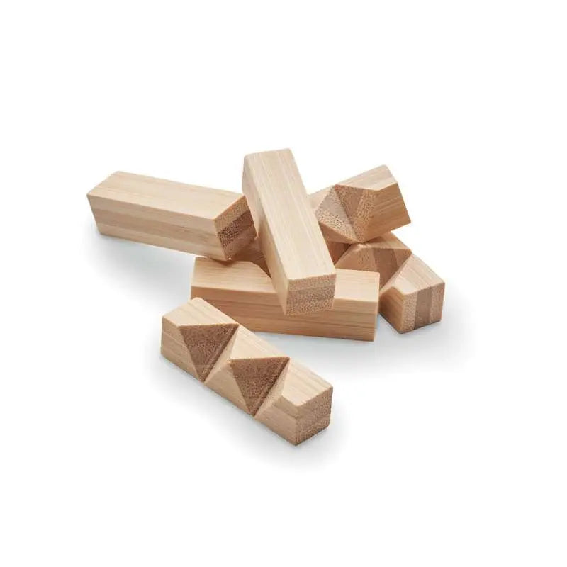 Casse-tête étoile en bambou assemblé – jeu de réflexion compact