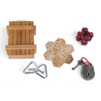 Ensemble de puzzles métalliques et en bois dans le coffret
