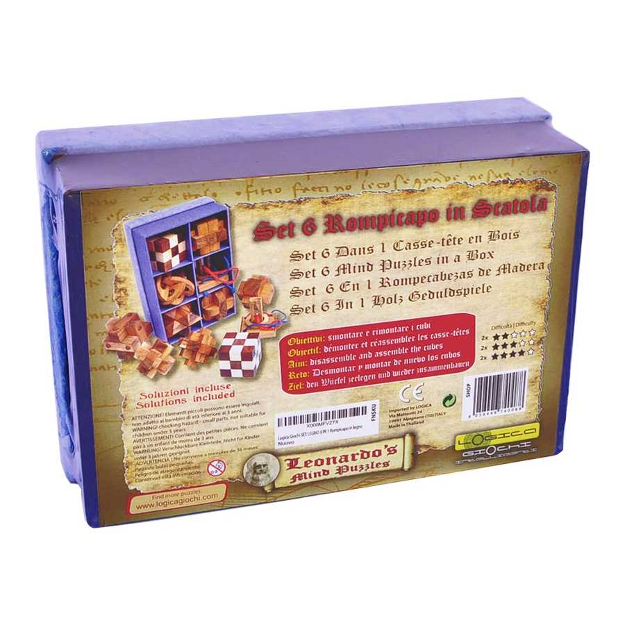 Boîte en bois avec couvercle bambou pour puzzles
