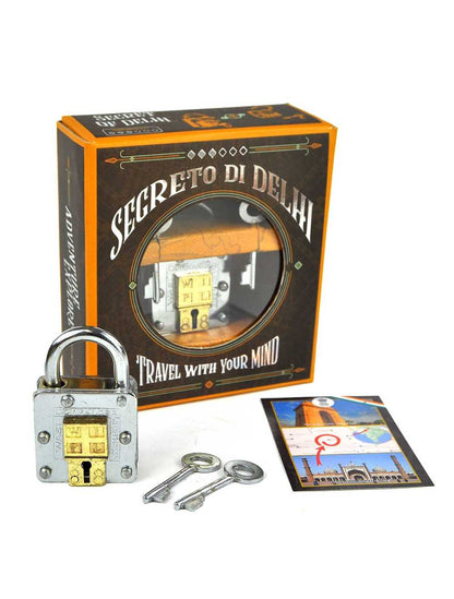 The Secret of Delhi – Cadenas-Puzzle métal “Voyageur” | Défi logique & serrure secrète Logica