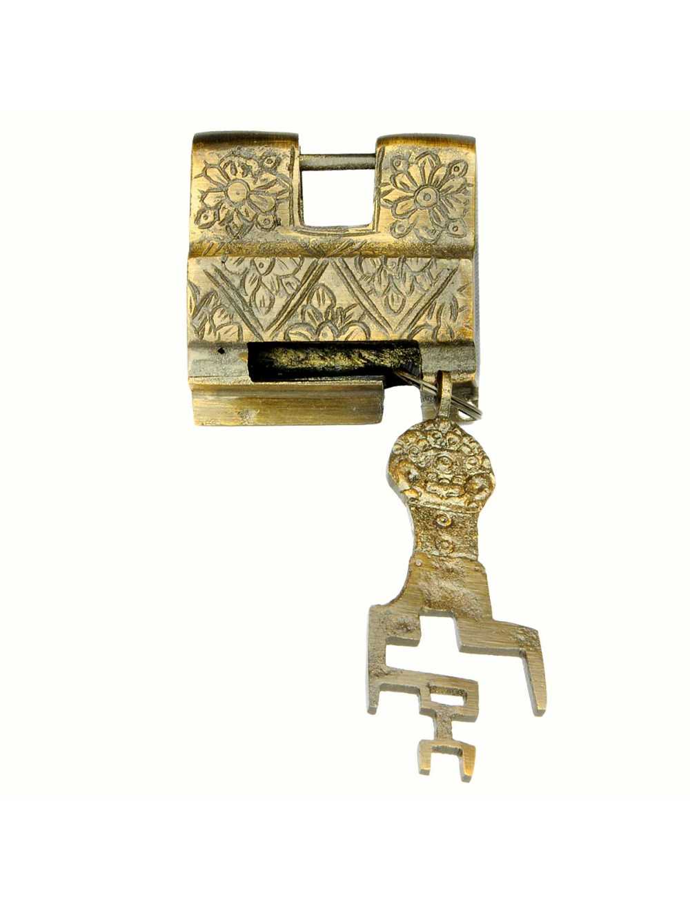 Cadenas-puzzle Golden Square Lock fermé – énigme mécanique robuste