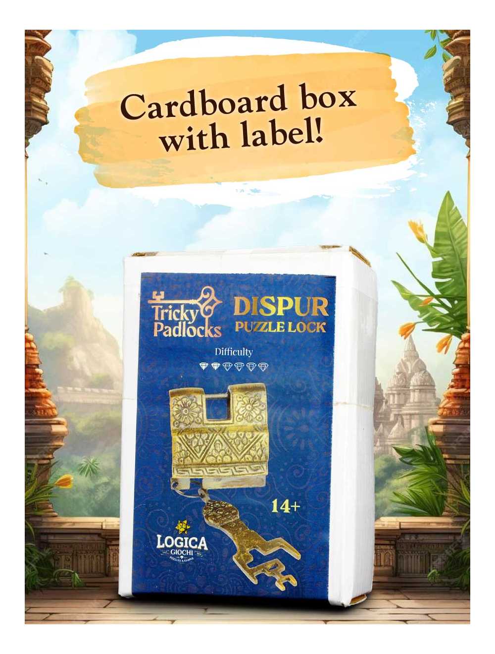 Golden Square Lock – cadenas-puzzle métal, idée cadeau originale