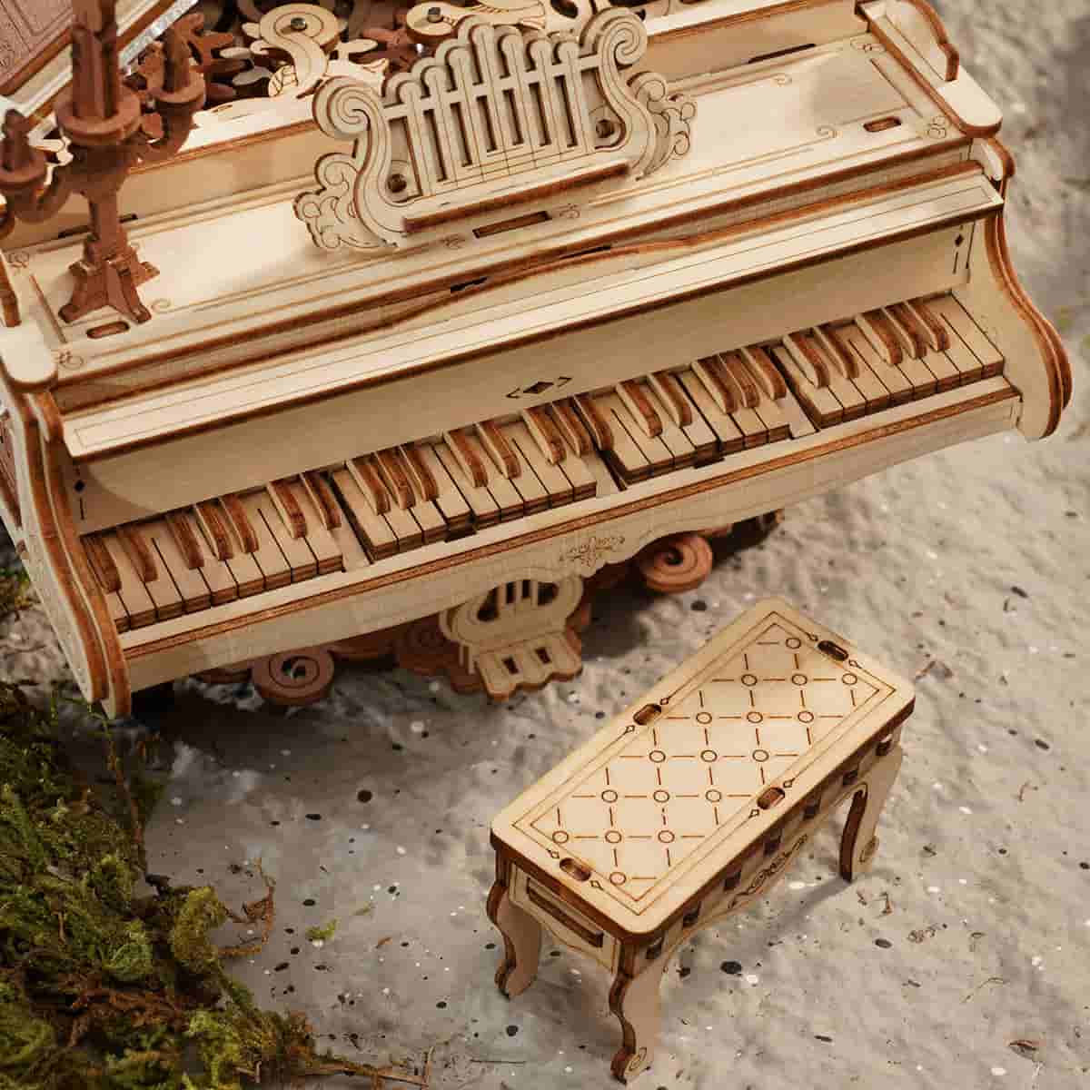 Maquette musicale en bois – piano magique cadeau original