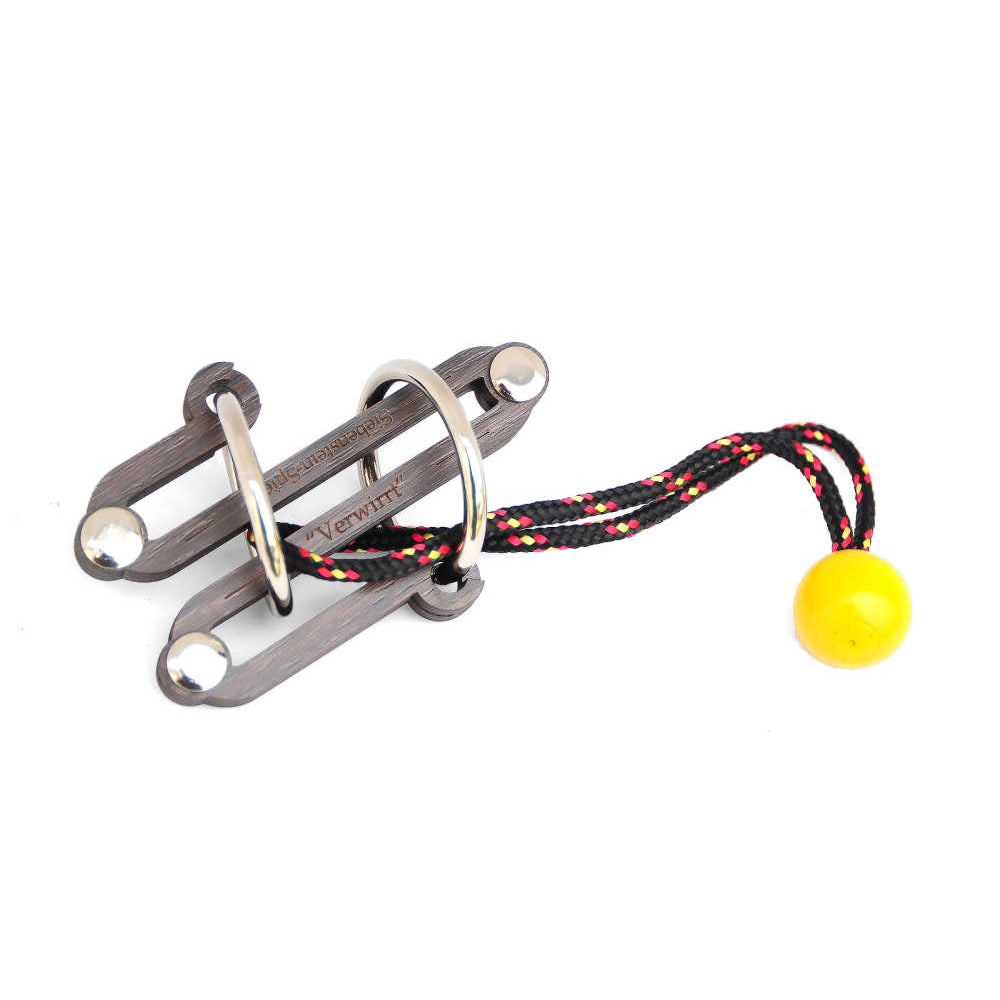 Casse-tête Perplexe Verwirrt en érable et wengé – puzzle à ficelles complexe