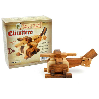 Puzzle Helicopter en bois finitions naturelles
