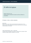 20 défis de logique pour adultes - Livret PDF à imprimer