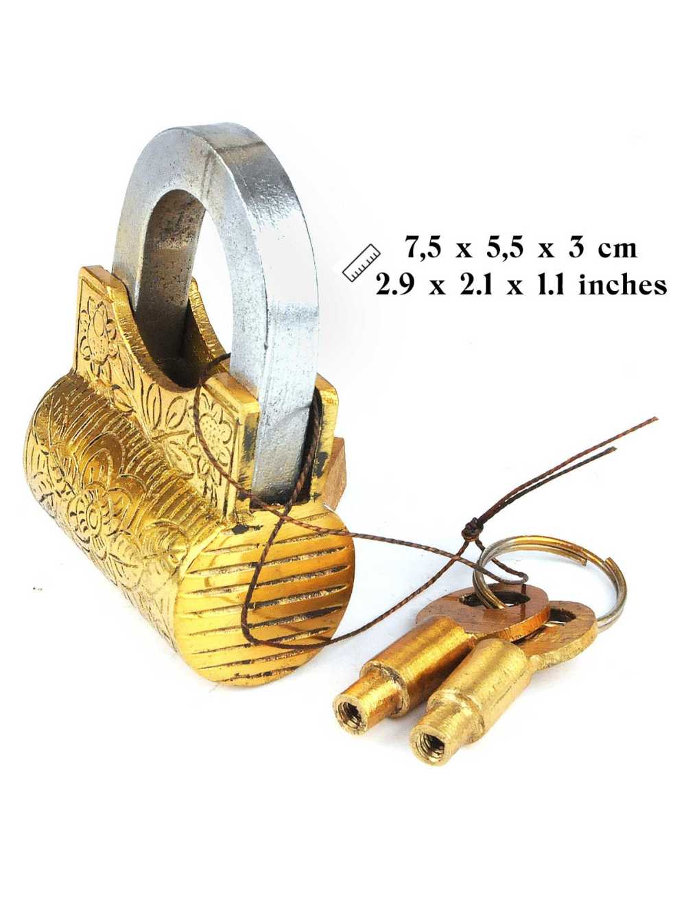 Détail floral en laiton – cadenas-puzzle Flower Lock vintage