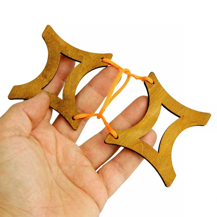 Puzzle Zodiaque Gémeaux en bois démonté montrant le mécanisme
