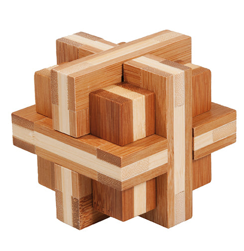 Casse-tête Bambou Double Croix – puzzle bois naturel