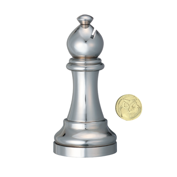Huzzle Cast Chess Bishop (Fou) - Silver, casse-tête Hanayama en métal de niveau 2 sur 6
