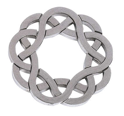 Huzzle Cast Coaster, casse-tête Hanayama en métal de niveau 4 sur 6