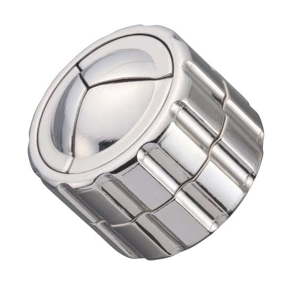Huzzle Cast Cylinder, casse-tête Hanayama en métal de niveau 4 sur 6