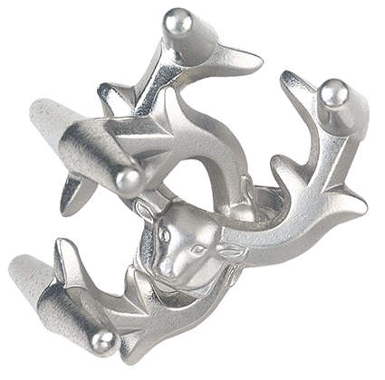 Huzzle Cast Elk, casse-tête Hanayama en métal de niveau 5 sur 6