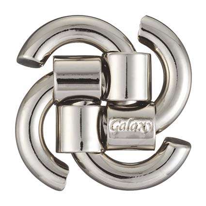 Huzzle Cast Galaxy, casse-tête Hanayama en métal de niveau 3 sur 6