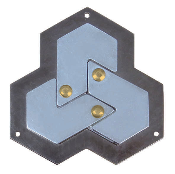 Huzzle Cast Hexagone, casse-tête Hanayama en métal de niveau 4 sur 6