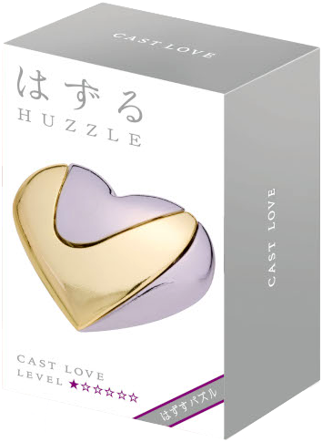 Huzzle Cast Love, casse-tête Hanayama en métal de niveau 1 sur 6