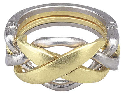 Huzzle Cast Ring, casse-tête Hanayama en métal de niveau 4 sur 6