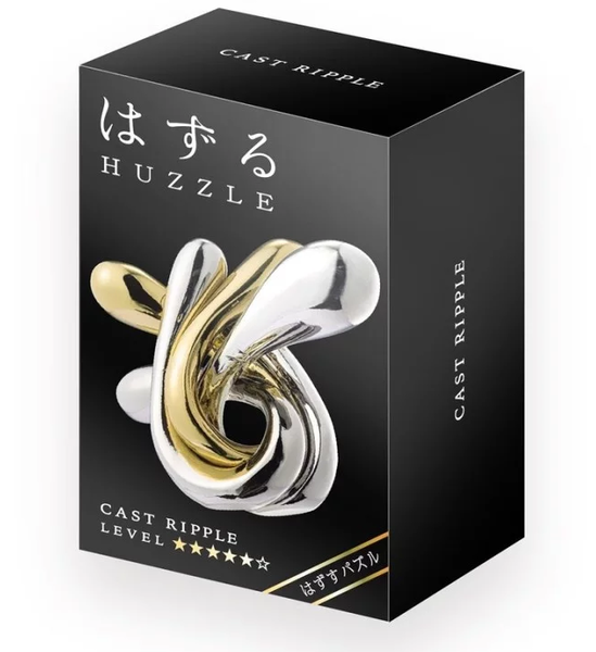 Huzzle Cast Ripple, casse-tête Hanayama en métal de niveau 5 sur 6